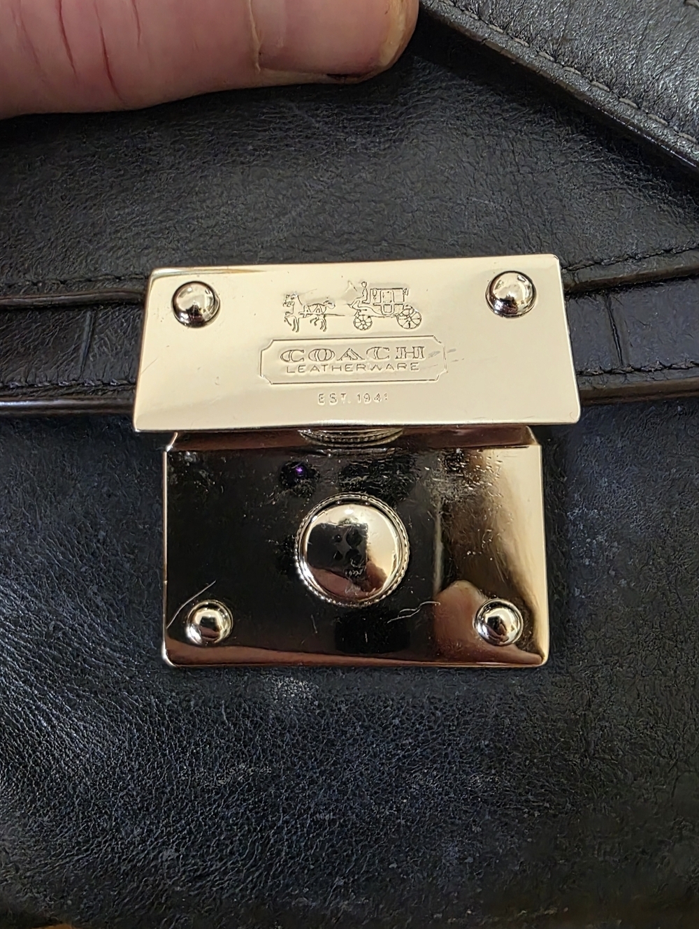 Coach Pinnacle Bette Navy/midnight Blue  Multi Grain Leather Colorblock - Picture 5 of 13